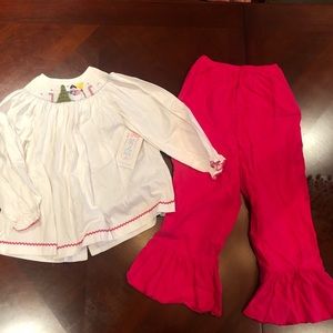 Vice la Fete Smocked Christmas pant set